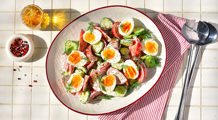 Овощной салат с укропной заправкой: простой и вкусный рецепт для ЗОЖ