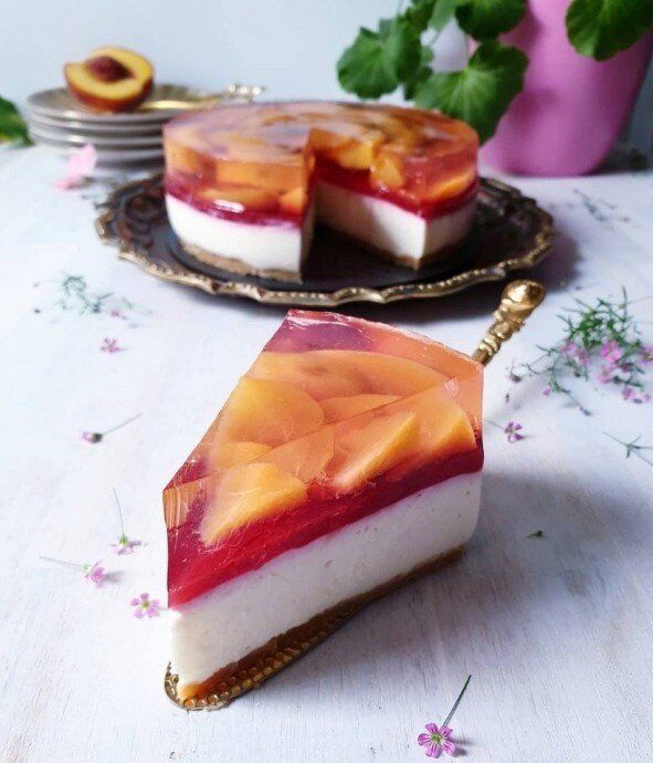 Чизкейк с персиковым желе