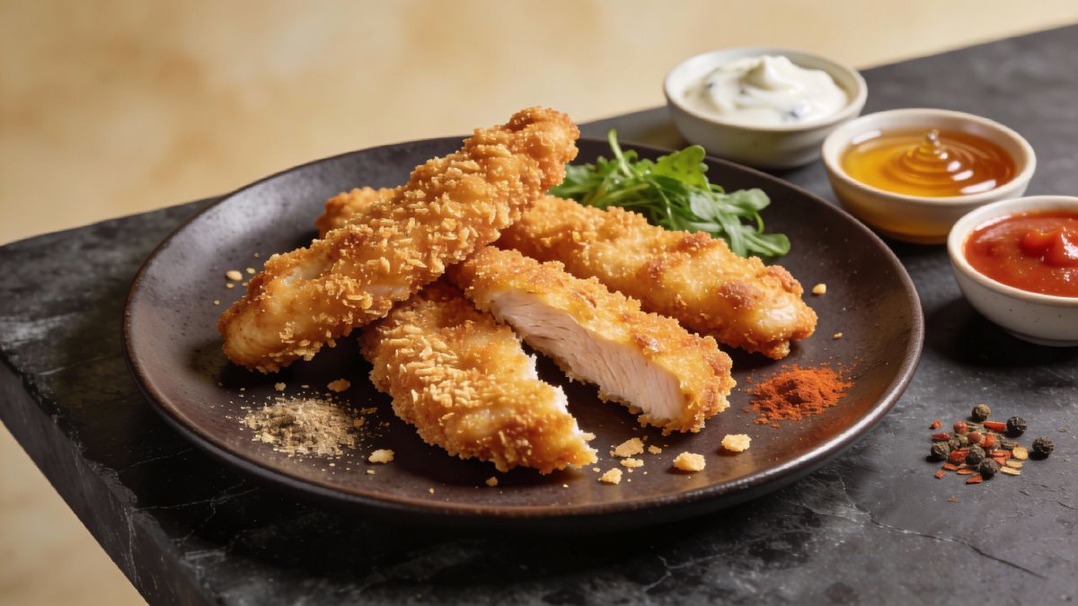 Хрустящие стрипсы в аэрогриле: секрет идеальной панировки и равномерного цвета