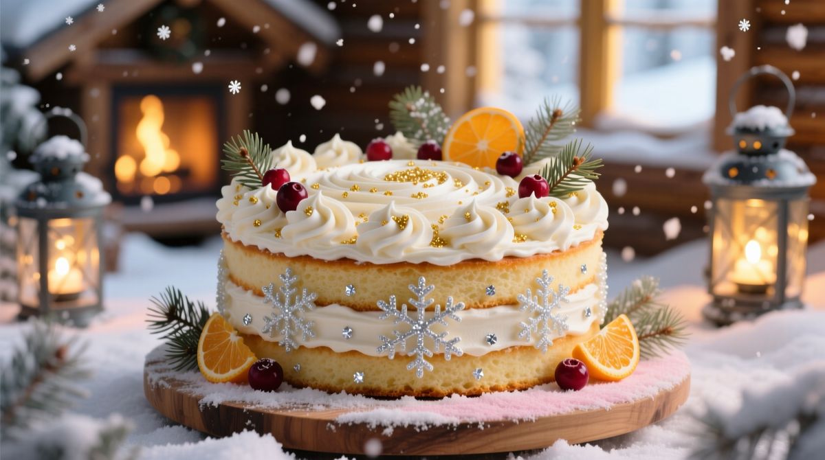 Праздничный торт с нежным кремом из взбитых сливок